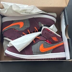 Nike Kids' Sneakers with Orange and Burgundy
